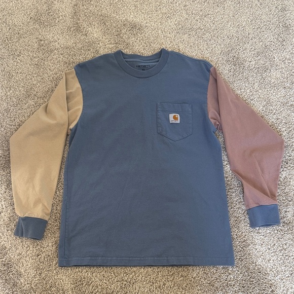 Carhartt Blue and Tan Long Sleeve Shirt - Picture 1 of 6